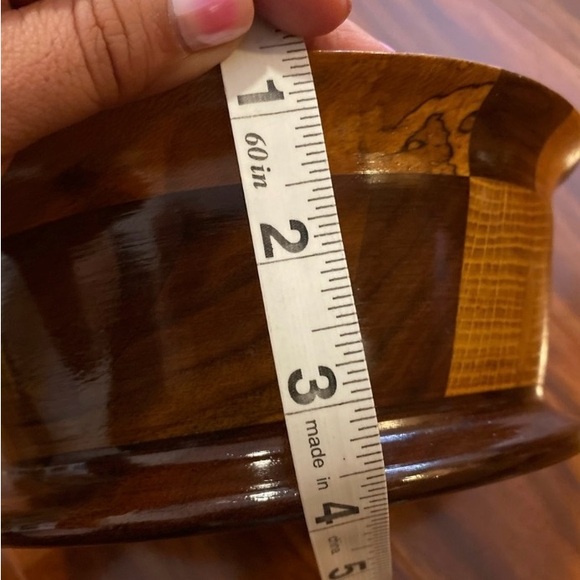 Beautiful Handcrafted Wooden Bowl 4” - Picture 5 of 7